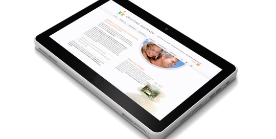 uplifting australia website tablet mockup
